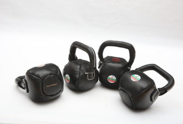 Гири Leather bell 12 кг. натур. кожа